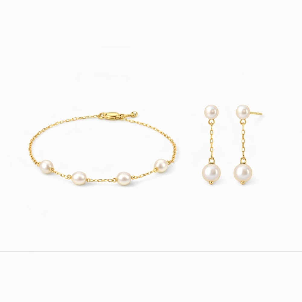 Avon NEW In Box Elegant Pearlesque Illusion Necklace And Earring Set,  Vintage